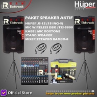 Paket Speaker Aktif 15 Inch Huper Js12 / Zetapro Rambo 8 / Original