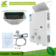 6L Natural/Propane Gas Tankless Water Heater 12KW LPG/LNG Instant Hot Water Heater Boiler With Shower Head Kit