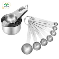 Stainless Steel Measuring Cups and Spoons Set of 14 Pieces,7 Nesting Cups and 7 Stackable Spoons Pro