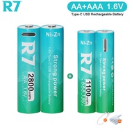 R7 AA AAA USB Rechargeable Batteries 1.6V with Type-C Cable for Clock Flashlight Microphone