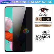 LAYAR Tempered Glass Anti Spy Privacy Samsung A73 Tg Anti-Scratch Full Screen Protector