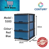 PYT STORE(Century 3 Tier Plastic Drawer / Cloth Cabinet / Storage Cabinet 5300