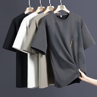 M-4XL T Shirt Men Casual Korean Style 4 Color Round Neck Men Sport Loose Fit Oversize Short Sleeve T