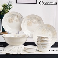 4 Nordic Design Premium 18PCS Ceramic Dinnerware Dishes Set Bowl and Plate set Soup Bowl Plate Spoon