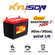 NS70 NS70L 90D26R 90D26L Century Marathoner Max Car Battery Bateri Kereta | Camry Unser Harrier Esti