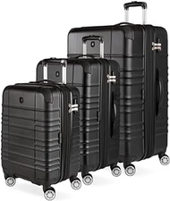 44583 Hardside Expandable Luggage with Spinner Wheels and TSA Lock, Black, 3-Piece Set (20/24/28), Black, 3-Piece Set (20/24/28), Swissgear 44583 Hardside Expandable Luggage With Spinner