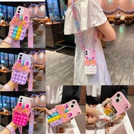 For Huawei Mate 20 Lite 20X Y6 Pro Prime 2018 2019 Casing Relive Stress Pop it Fidget Toys Push Bubble Sling bag Unicorn Soft Silicone Phone Case With lanyard Cover