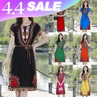 baju raya 2023 muslimah Ready Stock Plus Size【45-90kg】 kani batik Women Bohemian Beach Dress Short S