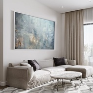 之間•In between-現代輕奢銀灰抽象畫/油畫複製畫/玄關/客廳掛畫