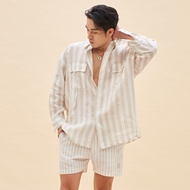 BALIBOY RESORTWEAR เสื้อเชิ้ตลินินแขนสั้น / bare