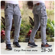 Men's slim fit long jeans cargo pants