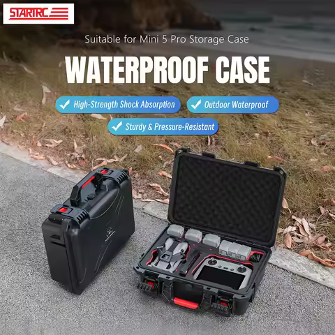 For DJI Mini 5 Pro Fly More Combo Waterproof Safety Case Carry Case Shock-Absorbing Storage Box For 
