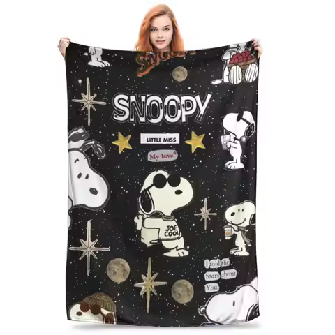 Snoopys Kawaill cartoon dog Throw Blanket for Couch Soft Fuzzy Plush Blanket 50x60 Inches Multi-size