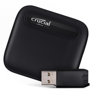 Crucial X6 4TB Portable SSD with USB-A Adapter - Up to 800MB/s - PC and Mac - USB 3.2 External Solid