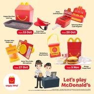 McDonald Playset Happy Meal Box Tray Cash Register Juice Dispenser Patty grill Delivery Drive Thru M