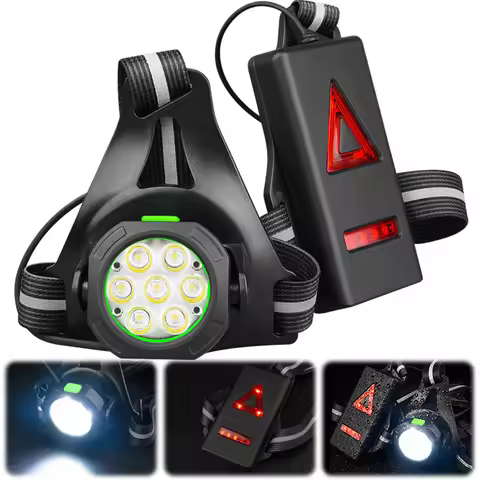 LED Night Running Light USB Rechargeable Ultra Bright Safety Lamp Adjustable Sports Chest Light 360L