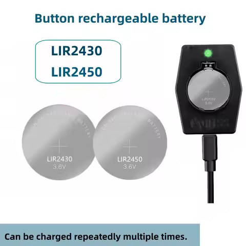 2-10PCS LIR2430 LIR2450 Rechargeable Battery CR2430 CR2450 Lithium charging Can Replace for watches