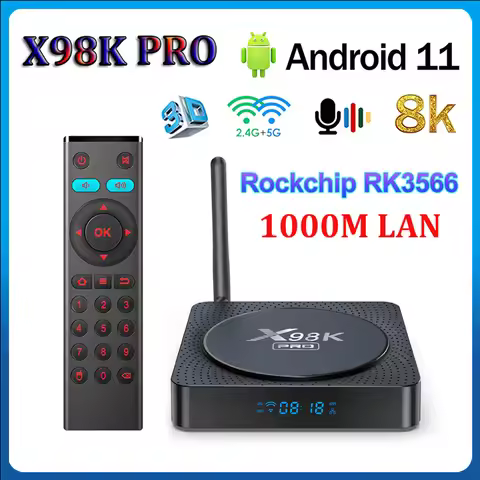 X98K Pro Android 11 Smart TV Box Rockchip RK3566 4GB 32GB 2.4G/5G Dual Wifi 4K 8K 3D 1000M LAN BT Se