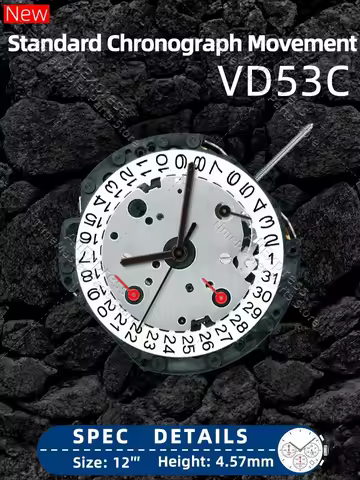 VD53C Hattori / SII VD Series Japanese MovementVD53B Japan 6 Hand Chrono Quartz Watch Movement VD53-