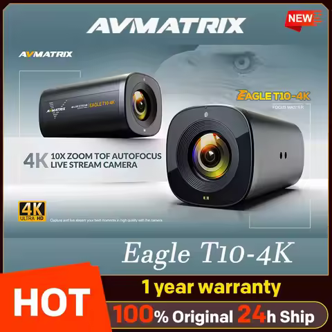 AVMATRIX Eagle T10-4K 10X Zoom Tof Autofocuslive Stream Camera 4K30 8MP CMOS Sensor USB Out Live Cam