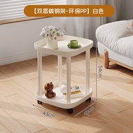 Movable Trolley Nordic Sofa Side Table Mini Coffee Table With Wheels Living Room Kitchen Multi-Layer Shelf Simple Bedside Table