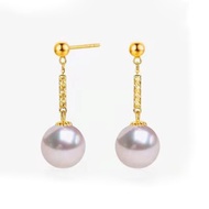 NYMPH 18K Gold Earrings Pure AU750 Dangle Earrings Fine Akoya Pearl Ear Jewelry Exclusive Party Gift