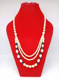 Arafa Store - Aksesoris Kalung Wanita Hijab - Kalung Panjang Bahan Kristal - Kalung Mutiara - Kalung