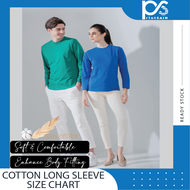 BEST SELLER! 100% Cotton Long Sleeve Unisex Basic Round Neck Plain T-Shirt For Men Women | Lengan Panjang Baju Kemeja Tee Kosong T-Shirt Untuk Lelaki Perempuan