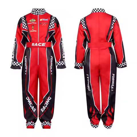Racer Cosplay Costume Red Classic One-Piece Training Racing Uniform Suit For Halloween Karting Jerse