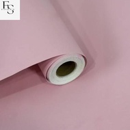 (BARU) Frawall Store-Wallpaper Dinding Sticker Warna Pink Polos Ukuran