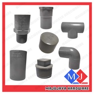 PVC Fitting Connector 15mm 20mm 25mm Socket Elbow Tee PT Socket Valve Socket End Cap Tank Connector PVC Pipe