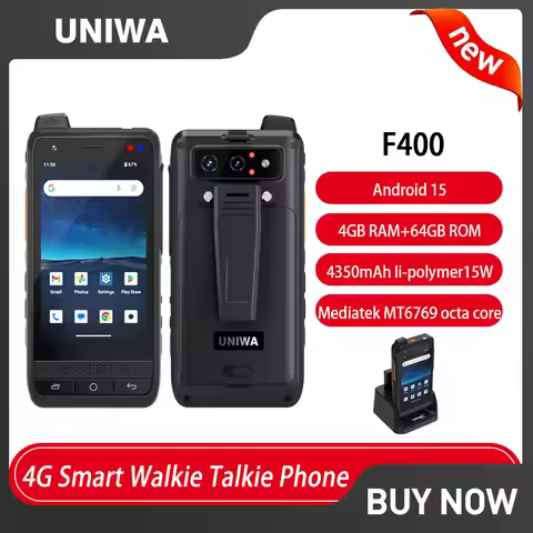 NEW UNIWA F400 4G Zello Walkie Talkie Rugged Smartphone 4" Dual SIM Card Android15 5.0MP 13MP 4GB+64