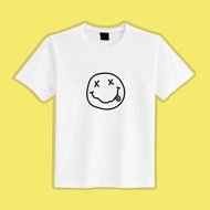 NIRVANA 超脫樂團 笑臉 衣服 白T T恤 童裝 純棉 吸濕排汗 涼感衣