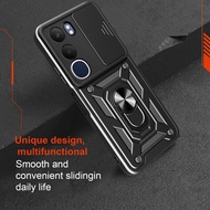 Hard Case For Vivo Y29s Y19s Y04 V40 Lite Y17s Y200 5G Magnetic Ring Bracket Push pull Slide Lens Ar