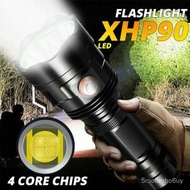 【READY STOCK】Camping & Hiking Super Bright 30000Lumen XHP90 USB Chargeable LED Flashlight Powerful T