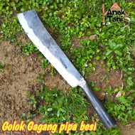Golok gagang pipa besi tebas pohon - parang bahan per baja asli sudah sepuhan  - pisau daging besar