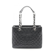 【二手】香奈兒 Matelassé Grand Shopping Tote Bag GST A50995 黑色魚子醬紋小牛皮（粒面小牛皮）GST 鏈條手提包 女士