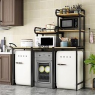 P%小型冰箱架子置物架側面上方落地洗碗機頂部家用廚房多層微波爐