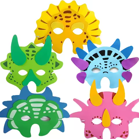 10PCS Kids Toys For Boys Girls Dino Mask Dinosaur Costume for Role Play Children Birthday Party Favo
