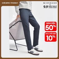 Giordano Men Joggers Fleece-Lined Solid Color Warm Mid Rise Pockets Design Pnats Casual Simple Basic