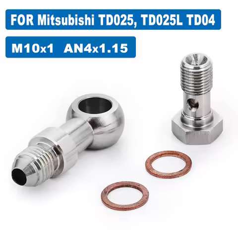 CNSPEED M10x1.0 To 4AN Turbo Oil Feed 1.5mm Restrictor Racing Banjo Bolt KitFor Mitsubishi TD025 TD0