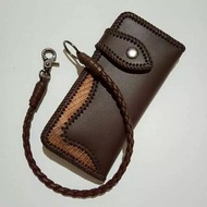 Dompet Kulit Panjang Pria / Dompet Bikers / Dompet Panjang Tali Anyam Handmade / Dopet Terbaru Asli 