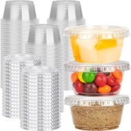 YEEHAW 100 Sets - 2 oz Jello Shot Cups with Lids, Portion Cups, Clear Disposable Plastic Jello Shot 