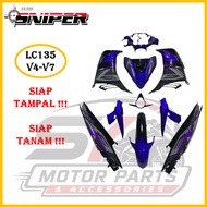 [FULL TANAM ] SNIPER COVERSET LC LC135 V4-V7 EXCITER RC PURPLE BLACK / HITAM UNGU RC
