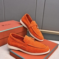 Beautiful Perfect Genuine Leather Lazy Classic Suede LP Men's Shoes Flat Pedal Business Casual lp Si