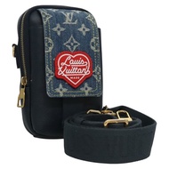 路易威登 LV 方形雙手機包 藍色 M81060 LV 正品 EC603SM