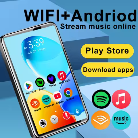 Android 10 MP3/MP4 Player with 4-inchs Bluetooth and WiFi Online Music Play Store Download Spotify,A