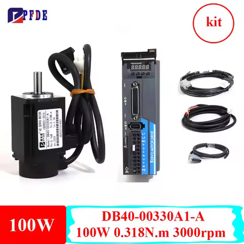 AC220V 100W 0.318N.m 3000rpm Servo Motor DB40-M00330A1-A with ps100 Servo Driver+3 meter cable kit w