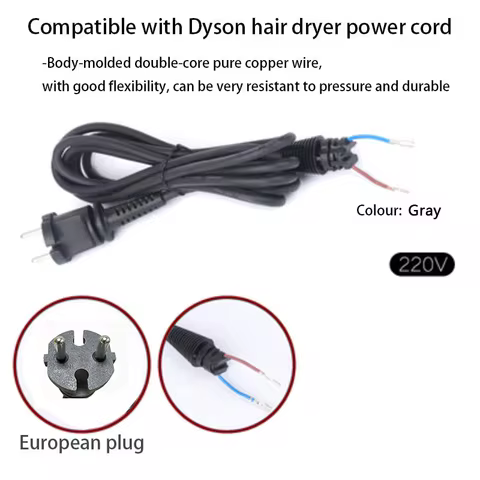 For Dyson 1.8m Power Cord - Universal Replacement for Supersonic HD01/02/03/04/07/08 Hair Dryer Acce