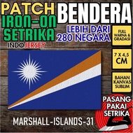 Indojersey Patch Flag ISLANDS MARSHALL ISLANDS Iron-On Canvas Sublimation Square Box 7 x 4.5 cm T-sh
